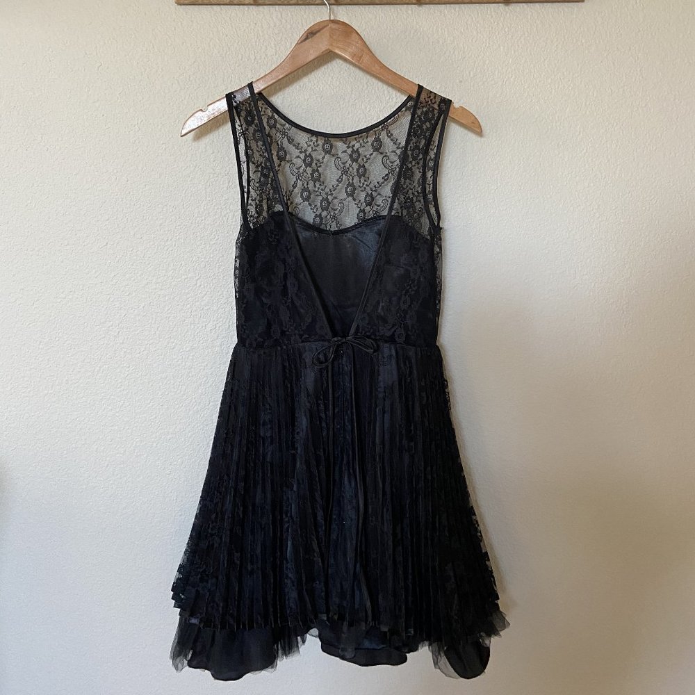 Blondie Nites Black Plunge Back Cocktail Dress NYE